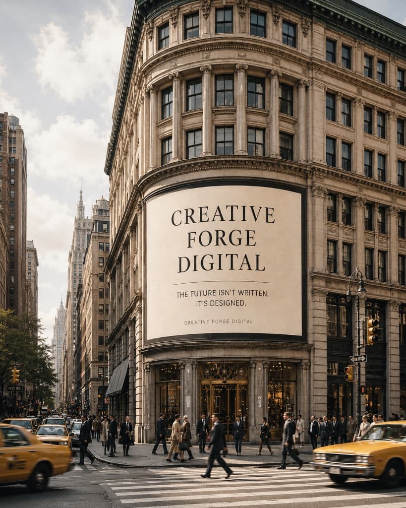 Creative Forge Digital billboard on NYC building corner