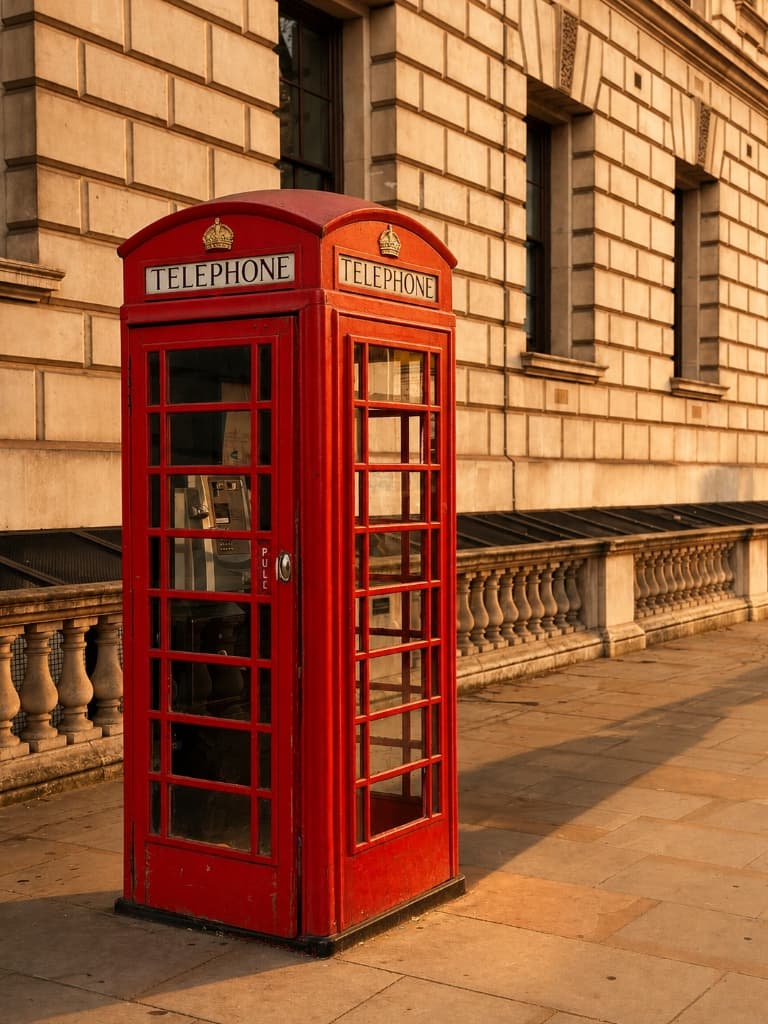 Classic red telephone box in London